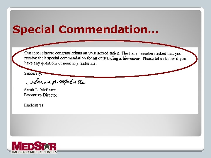 Special Commendation… 