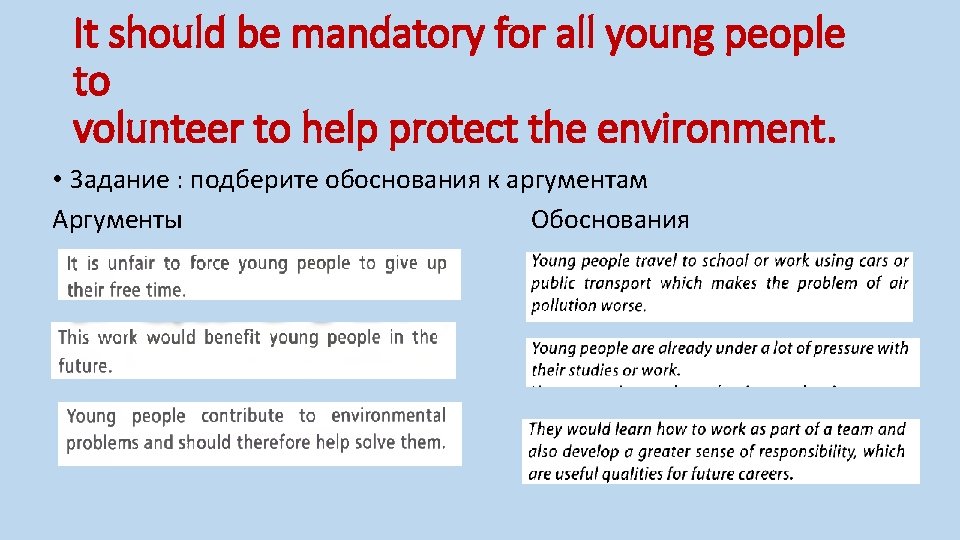 It should be mandatory for all young people to volunteer to help protect the