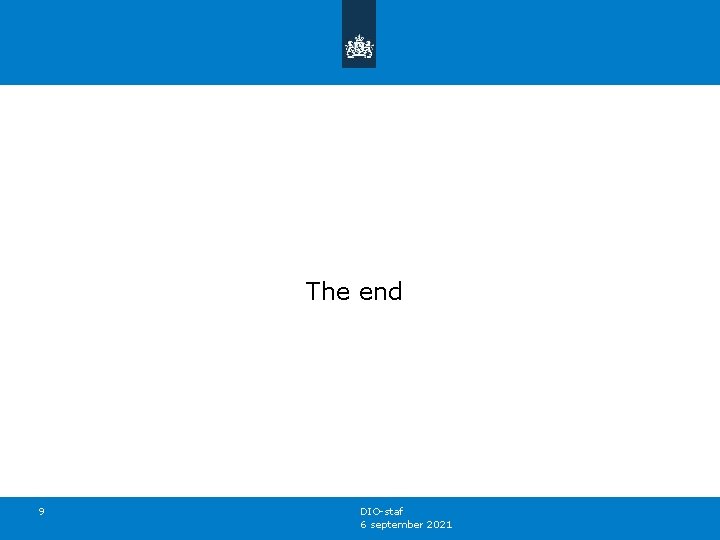 The end 9 DIO-staf 6 september 2021 