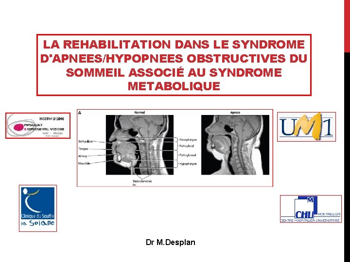 LA REHABILITATION DANS LE SYNDROME DAPNEESHYPOPNEES OBSTRUCTIVES DU
