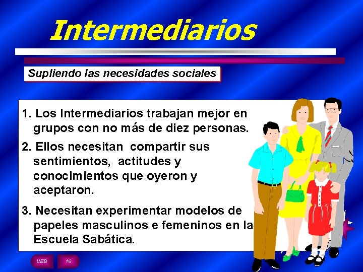 Intermediarios Supliendo las necesidades sociales 1. Los Intermediarios trabajan mejor en grupos con no