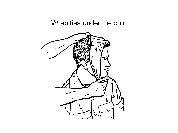 Wrap ties under the chin 