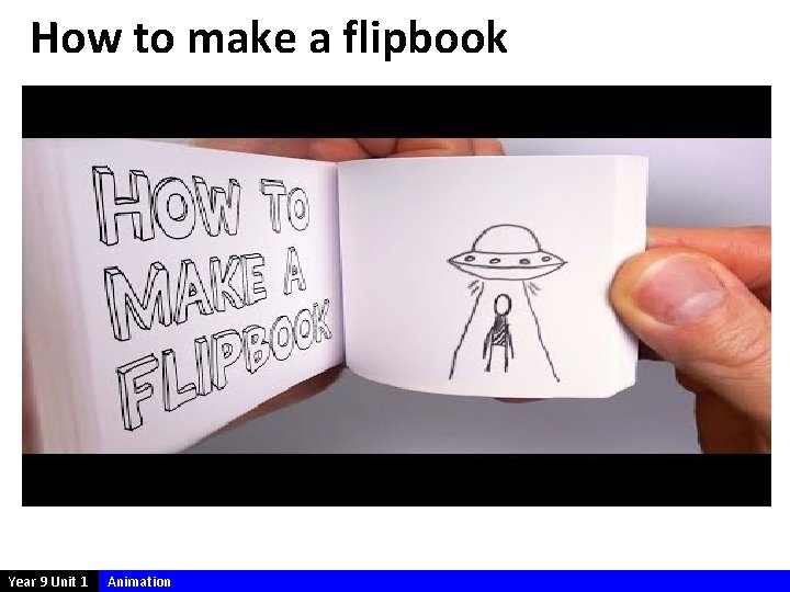 How to make a flipbook Year 9 Unit 1 Animation 