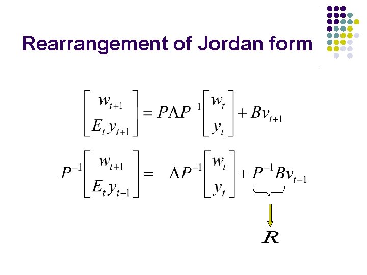 Rearrangement of Jordan form 
