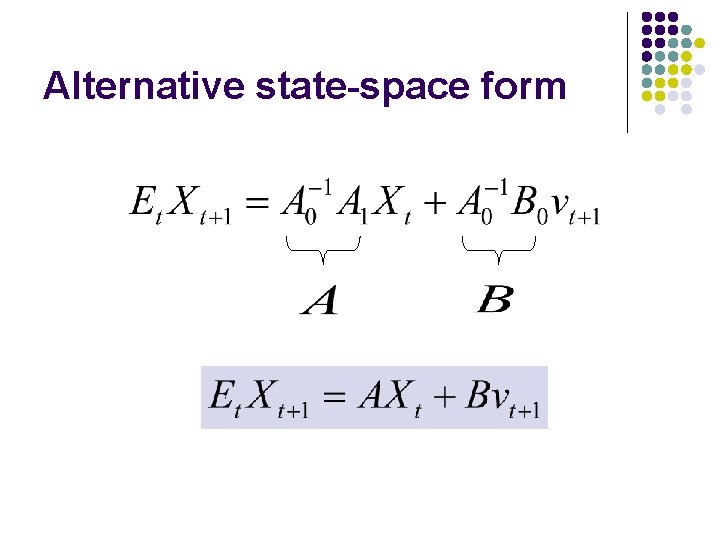 Alternative state-space form 