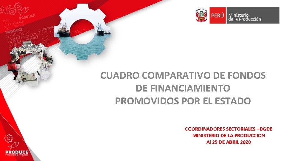 CUADRO COMPARATIVO DE FONDOS DE FINANCIAMIENTO PROMOVIDOS POR EL ESTADO COORDINADORES SECTORIALES –DGDE MINISTERIO