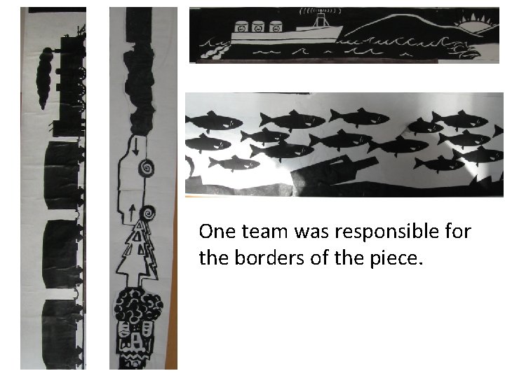One team was responsible for the borders of the piece. 