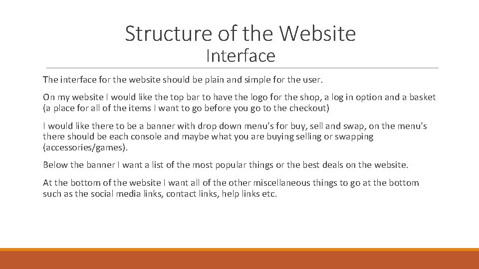 ECommerce Strategy BY CALLUM KIRKMAN The Structure of