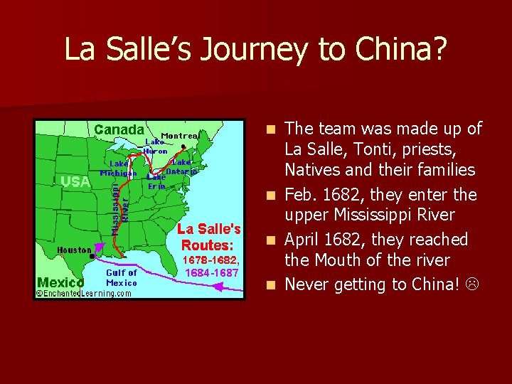 La Salle’s Journey to China? n n The team was made up of La