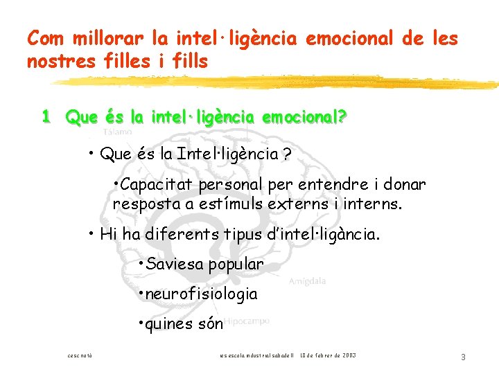 Com millorar la intel·ligència emocional de les nostres filles i fills 1 Que és