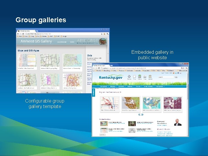 Group galleries Embedded gallery in public website Configurable group gallery template 