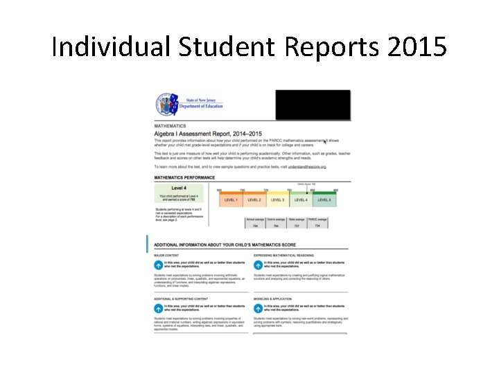 Individual Student Reports 2015 