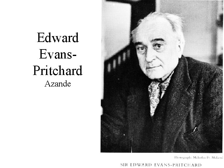 Edward Evans. Pritchard Azande 