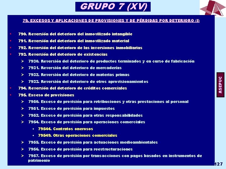 GRUPO 7 (XV) § 790. Reversión del deterioro del inmovilizado intangible § 791. Reversión