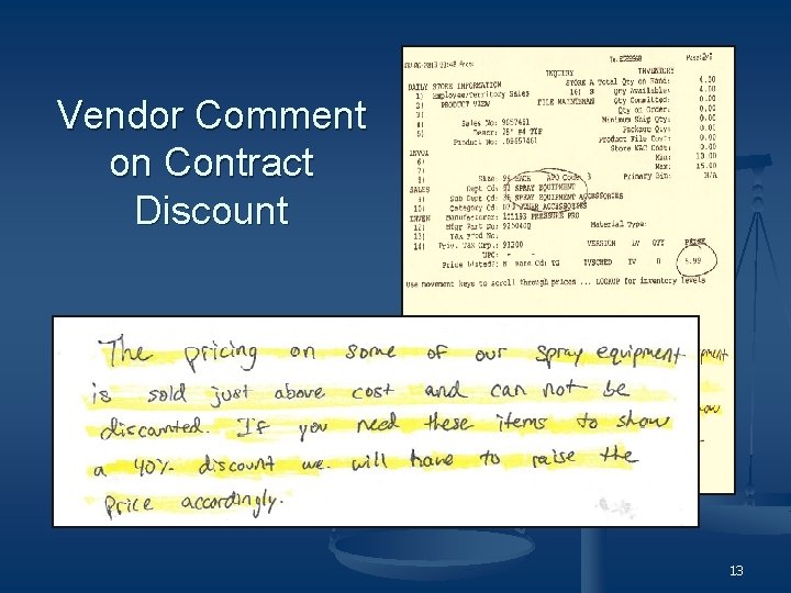 Vendor Comment on Contract Discount 13 