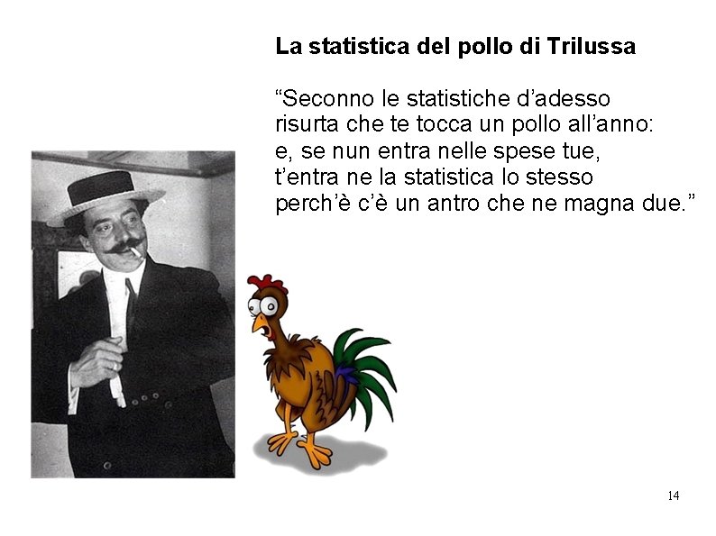 La statistica del pollo di Trilussa “Seconno le statistiche d’adesso risurta che te tocca