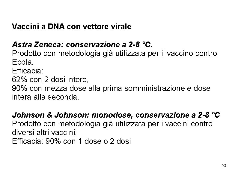 Vaccini a DNA con vettore virale Astra Zeneca: conservazione a 2 -8 °C. Prodotto