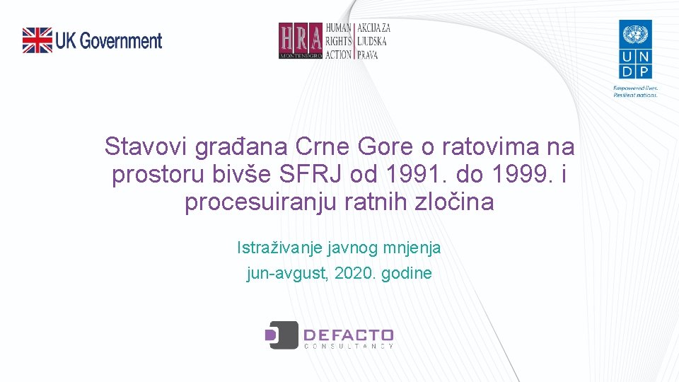 Stavovi građana Crne Gore o ratovima na prostoru bivše SFRJ od 1991. do 1999.