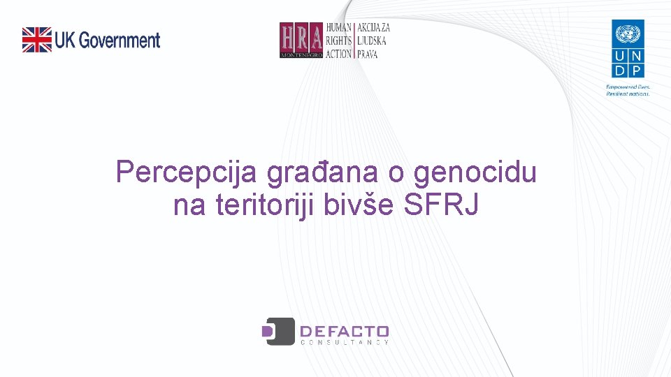 Percepcija građana o genocidu na teritoriji bivše SFRJ 