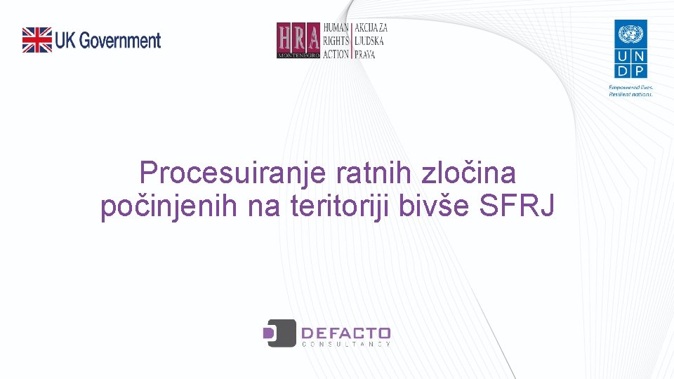 Procesuiranje ratnih zločina počinjenih na teritoriji bivše SFRJ 