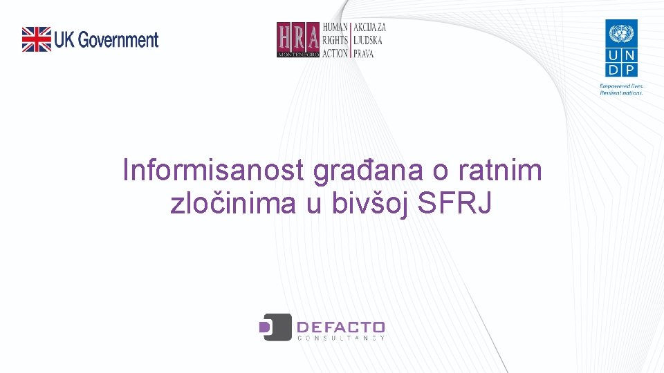 Informisanost građana o ratnim zločinima u bivšoj SFRJ 