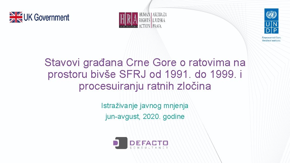 Stavovi građana Crne Gore o ratovima na prostoru bivše SFRJ od 1991. do 1999.
