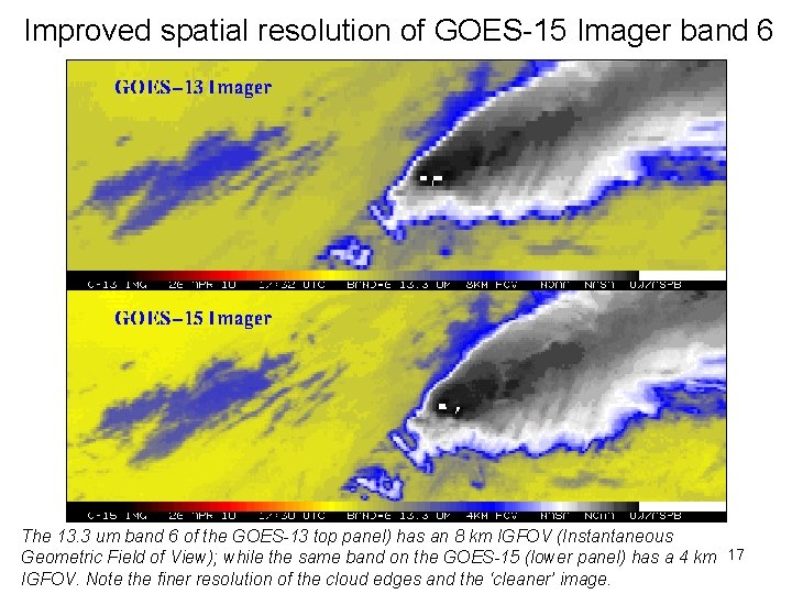 Improved spatial resolution of GOES-15 Imager band 6 The 13. 3 um band 6