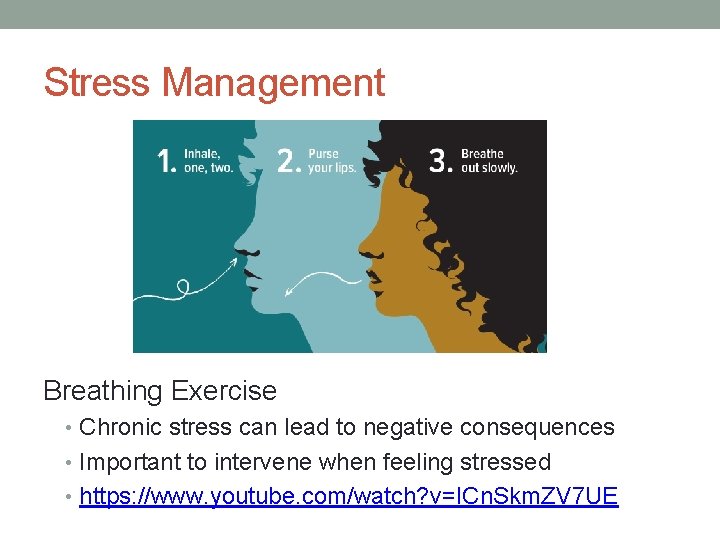 Stress Management Breathing Exercise • Chronic stress can lead to negative consequences • Important