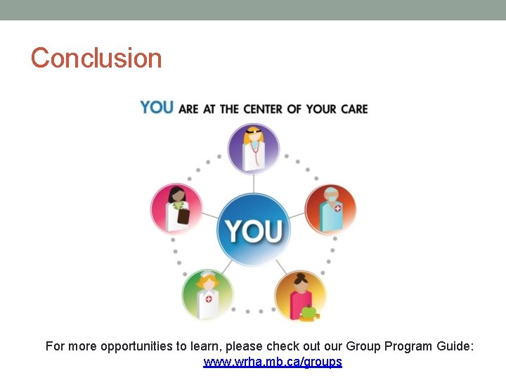 Conclusion For more opportunities to learn, please check out our Group Program Guide: www.
