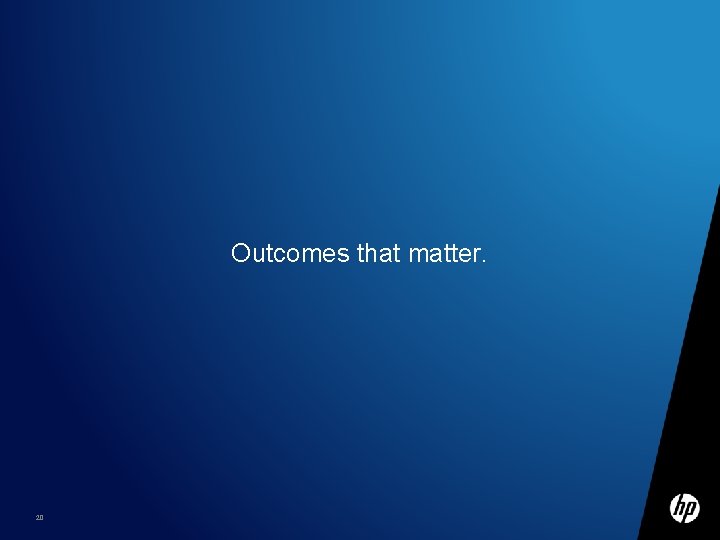 Outcomes that matter. 20 