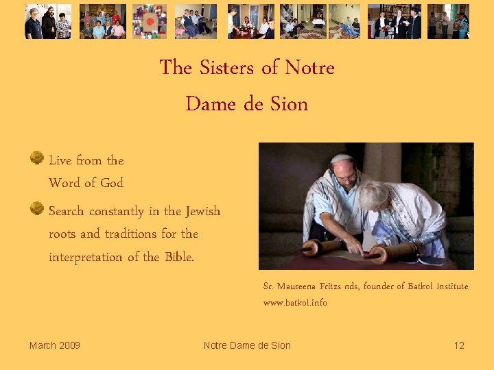 The Sisters of Notre Dame de Sion Live from the Word of God Search