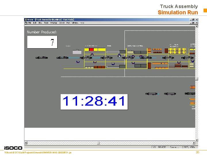 Truck Assembly Simulation Run \Usersi. SOCOLabProjectsSimwebSIMWEB-MAS-20020531 -jar 20 