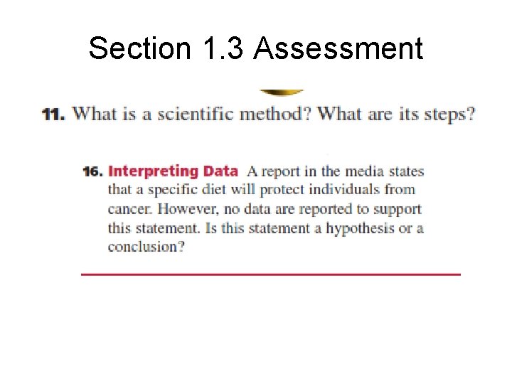 Section 1. 3 Assessment Section 1. 3 Assessment