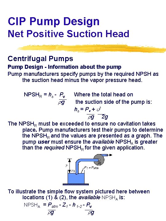 CIP Pump Design Net Positive Suction Head Centrifugal Pumps Pump Design - Information about