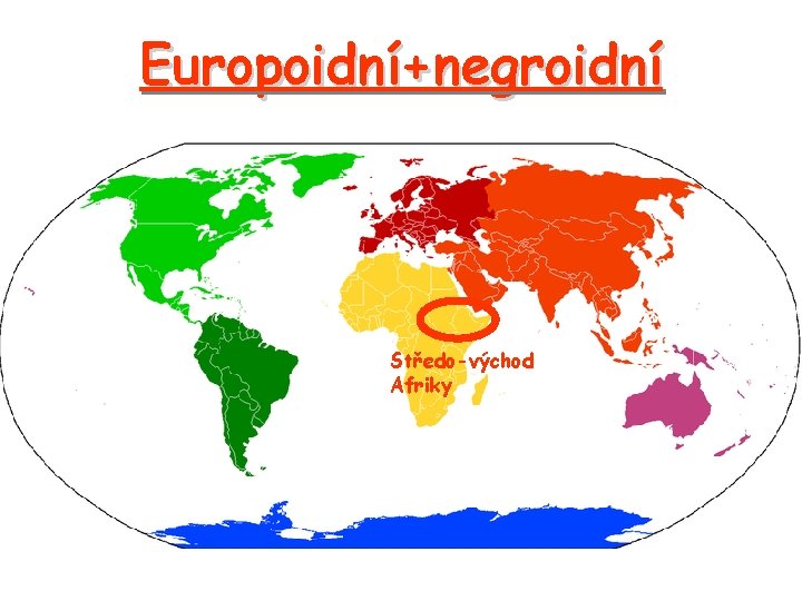 Europoidní+negroidní Středo-východ Afriky 