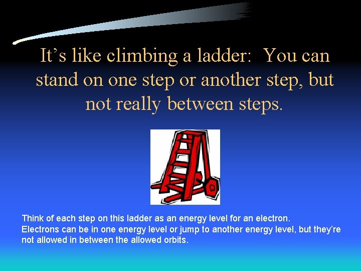 It’s like climbing a ladder: You can stand on one step or another step,