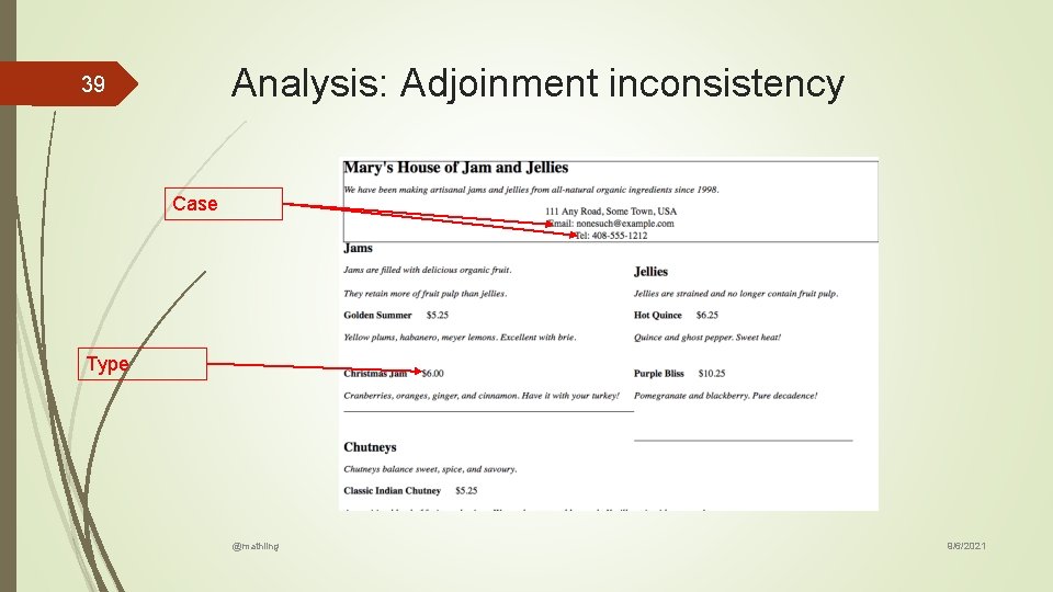 Analysis: Adjoinment inconsistency 39 Case Type @mathling 9/6/2021 Analysis: Adjoinment inconsistency 39 Case Type @mathling 9/6/2021
