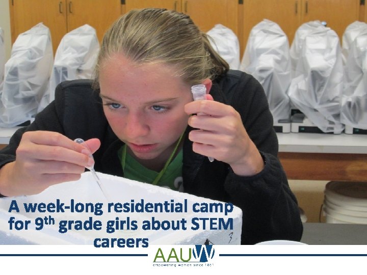 A week-long residential camp for 9 th grade girls about STEM careers 