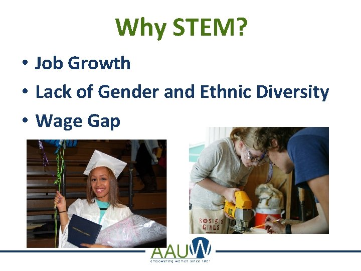 Why STEM? • Job Growth • Lack of Gender and Ethnic Diversity • Wage