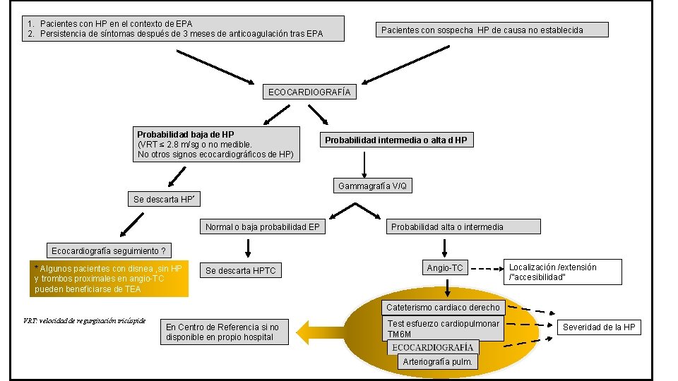 1. Pacientes con HP en el contexto de EPA 2. Persistencia de síntomas después