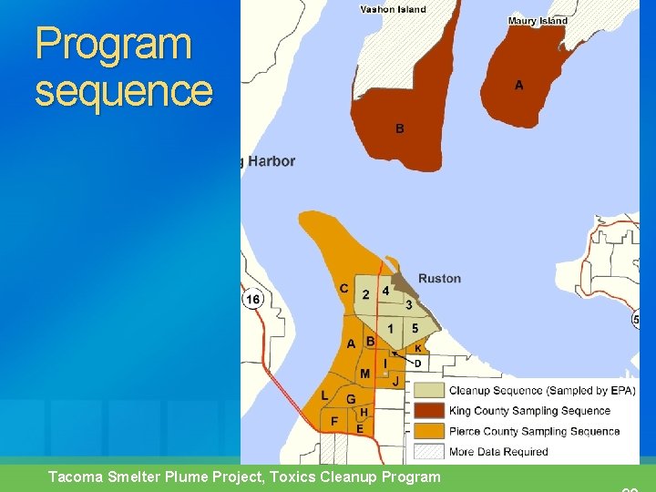 Program sequence Tacoma Smelter Plume Project, Toxics Cleanup Program 