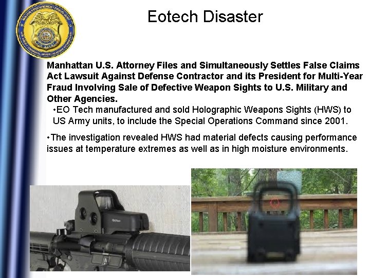 Eotech Disaster Manhattan U. S. Attorney Files and Simultaneously Settles False Claims Act Lawsuit Eotech Disaster Manhattan U. S. Attorney Files and Simultaneously Settles False Claims Act Lawsuit