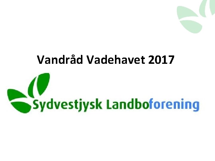 Vandråd Vadehavet 2017 