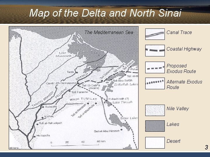 Map of the Delta and North Sinai The Mediterranean Sea Canal Trace Coastal Highway