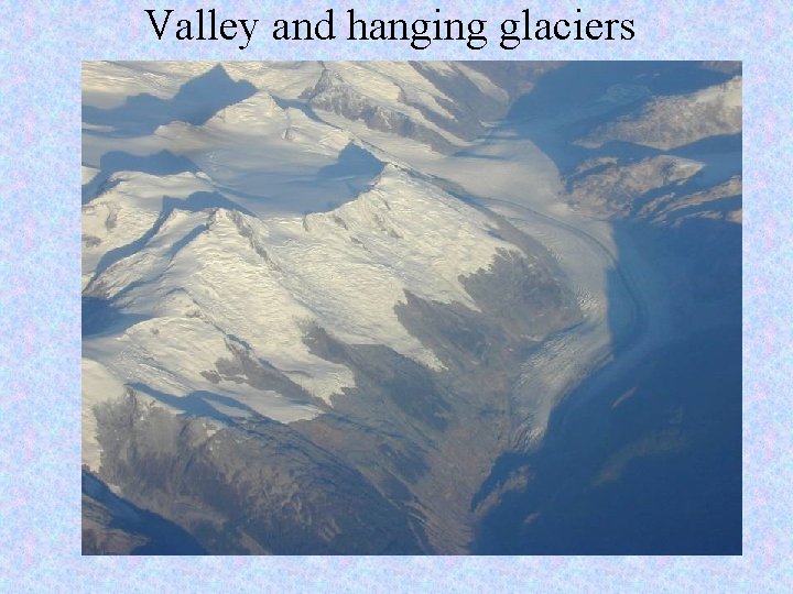 Valley and hanging glaciers 