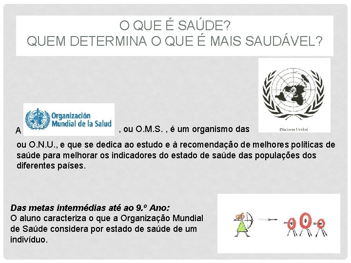 O QUE É SAÚDE? QUEM DETERMINA O QUE É MAIS SAUDÁVEL? A , ou