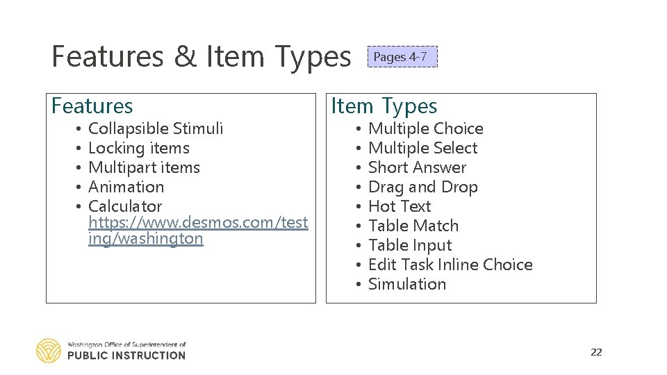 Features & Item Types Features • • • Collapsible Stimuli Locking items Multipart items