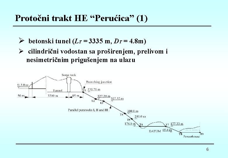 Protočni trakt HE “Perućica” (1) Ø betonski tunel (LT = 3335 m, DT =
