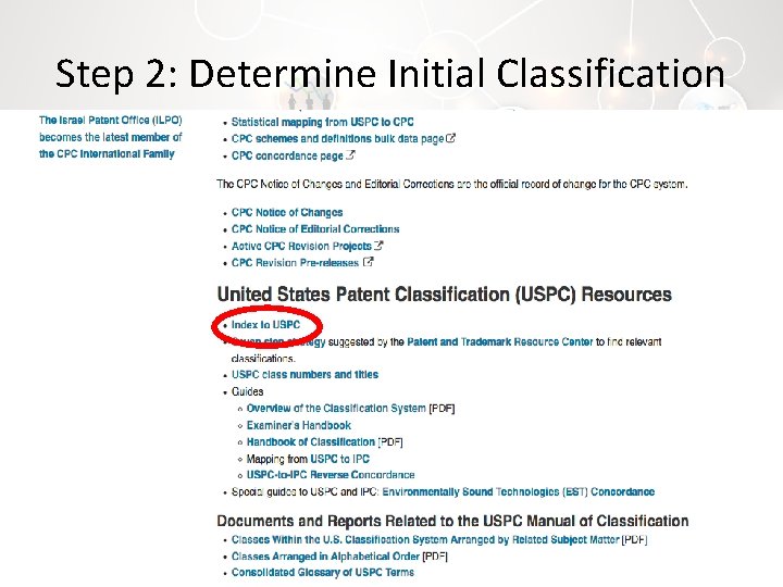 Step 2: Determine Initial Classification 