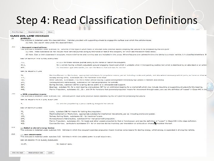 Step 4: Read Classification Definitions 